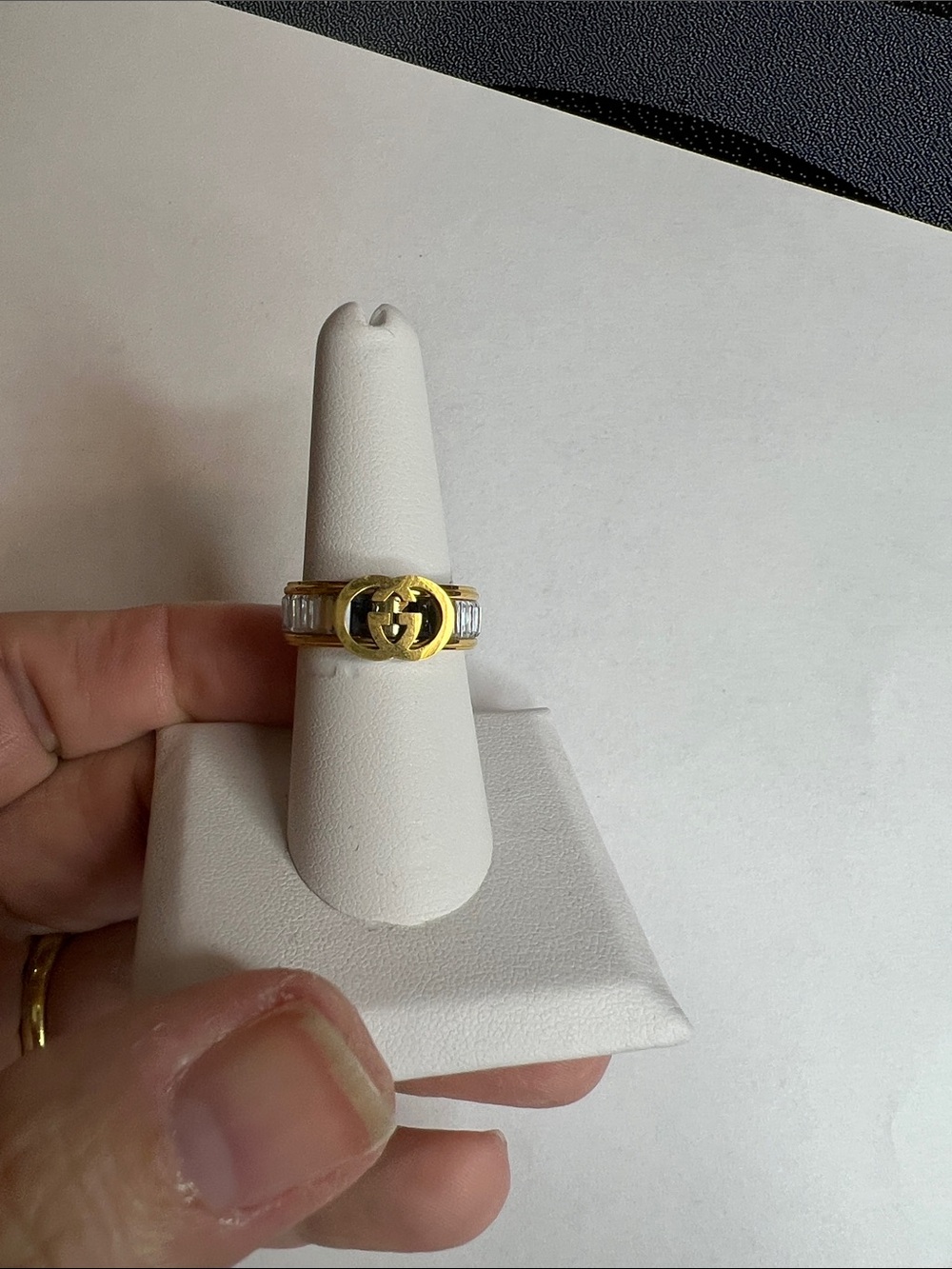 Gold & Silver Interlocking G Ring Size 8